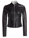 Lamarque Chapin Reversible Leather Bomber In Blacksilver