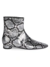 BALENCIAGA WOMEN'S OVAL BLOCK-HEEL SNAKESKIN-EMBOSSED LEATHER ANKLE BOOTS,0400011495028