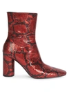 BALENCIAGA WOMEN'S OVAL BLOCK-HEEL SNAKESKIN-EMBOSSED LEATHER ANKLE BOOTS,0400011495064