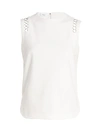 Akris Punto Chain Inset Sleeveless Top In Cream