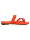 Manolo Blahnik Women's Susa Leather Thong Sandals In Orange