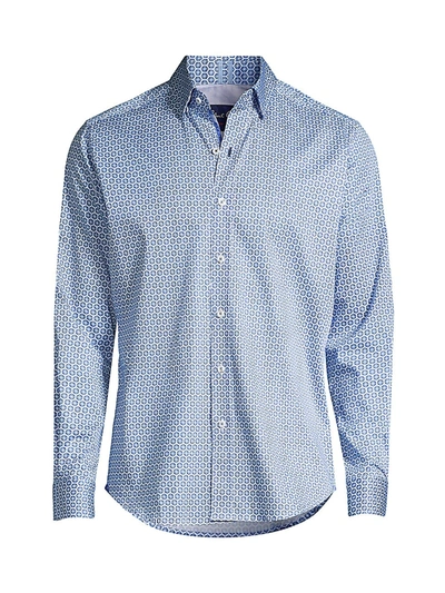 Robert Graham Freeman Geo Print Button-up Shirt In Blue