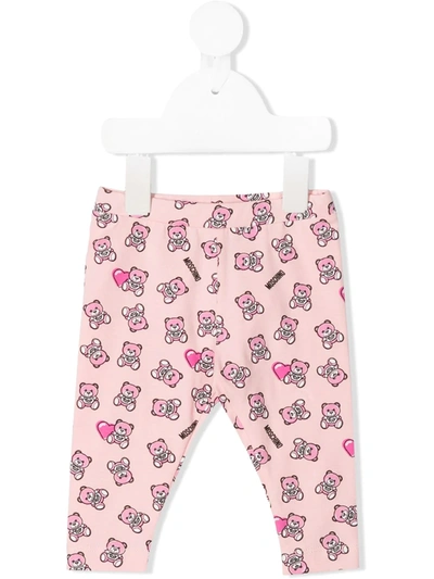 Moschino Babies' Kids Teddy Bear Leggings (2-24 Months) In Pink