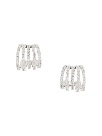 Apm Monaco Croisette Five Hoop Crystal Earrings In Silver