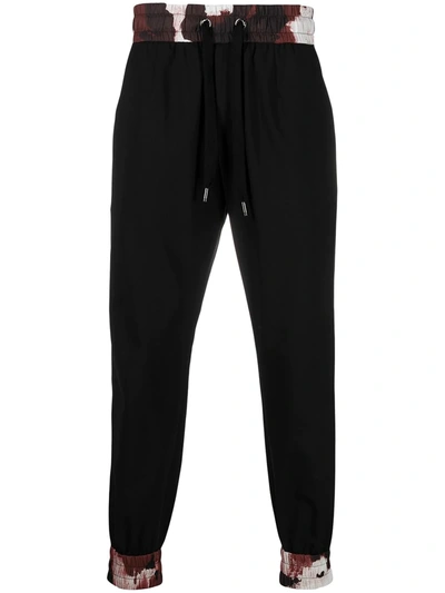 Dolce & Gabbana Camouflage-print Panelled Track Trousers In Black