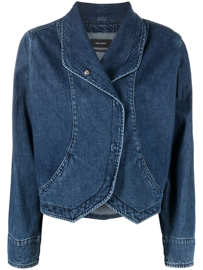 Isabel Marant Wrap Denim Jacket In Blue