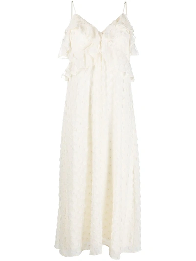 Zimmermann Chiffon Jacquard Midi Slip Dress In White