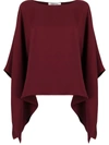 VALENTINO CAPE-STYLE DRAPED SLEEVES BLOUSE