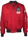 Alpha Industries Lw Mission To Mars Patched Bomber Jacket In Red