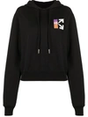 Off-white Off White Cropped Gradient Arrows Hoodie In Black