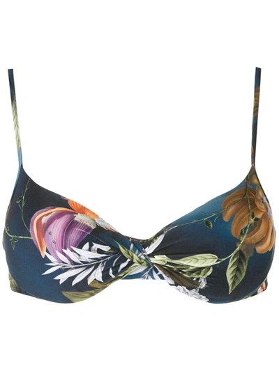 Lygia & Nanny Cassis Print Bikini Top In Blue