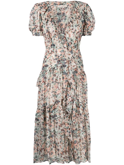 Ulla Johnson Delphine Floral-print Midi Dress In Neutrals