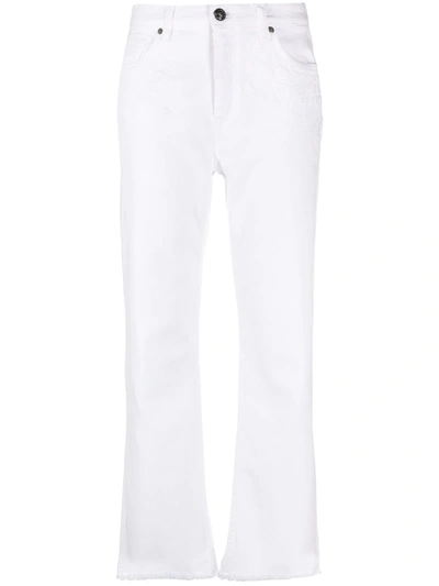 Etro Printed Straight-leg Mid-rise Stretch-cotton Jeans In White