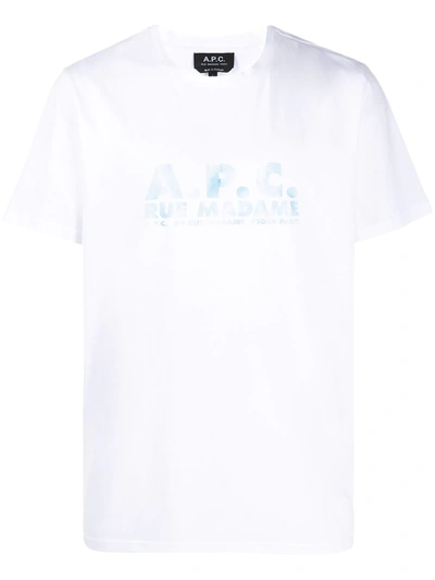 A.p.c. Logo印花圆领t恤 In Blue