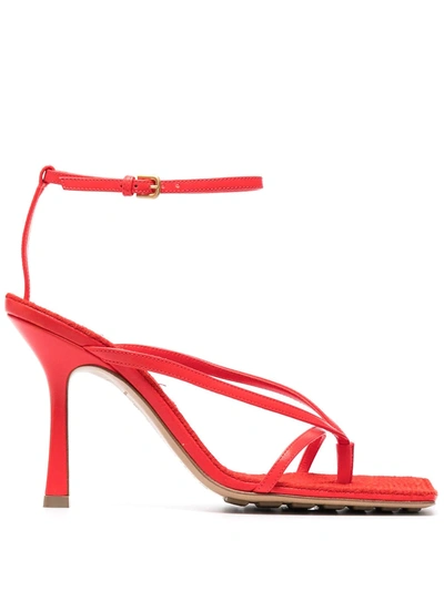Bottega Veneta Multi Strap Stretch High-heel Sandals With Rope Insole In Lollipop
