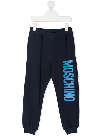 Moschino Kids' Logo-print Joggers In Blue