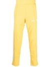 Palm Angels Printed Tech Jersey Track Pants In Yellow