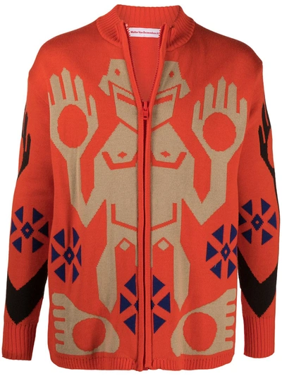 Pre-owned Walter Van Beirendonck King Zip Cardigan In Orange