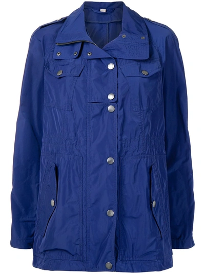 Pre-owned Burberry Single-breasted Parka In Blue