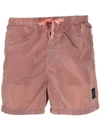 Stone Island Logo-patch Garment-dyed Shell Swim Shorts In Red