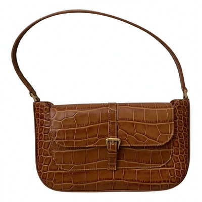 Pre-owned By Far Miranda Leather Handbag In Brown