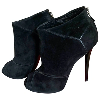 Pre-owned Roger Vivier Black Suede Ankle Boots