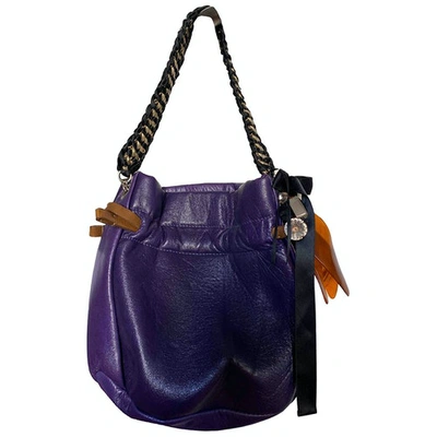 Pre-owned Marni Leather Handbag In Purple