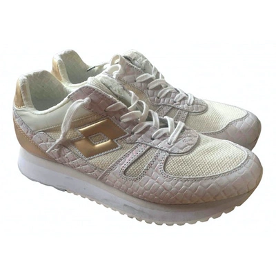 Pre-owned Lotto Leather Trainers In Beige