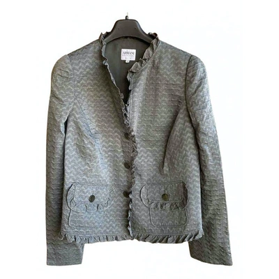 Pre-owned Armani Collezioni Silk Short Vest In Grey