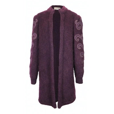 Pre-owned Escada Wool Coat In Purple