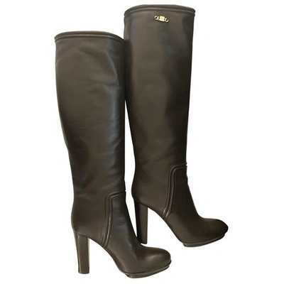 Pre-owned Elisabetta Franchi Leather Boots In Brown