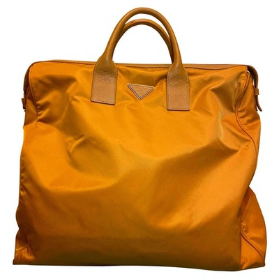 Pre-owned Prada Travel Bag In Yellow