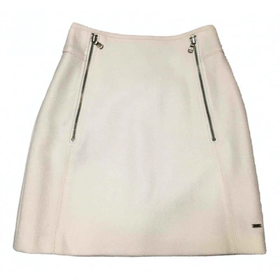 Pre-owned Tommy Hilfiger Wool Mini Skirt In White