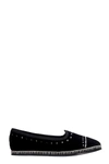 GIUSEPPE ZANOTTI OTIUM BALLET FLATS IN BLACK VELVET,E160008001