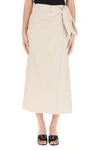 Nanushka Beige Carola Vegan Leather Midi Skirt In Creme (beige)