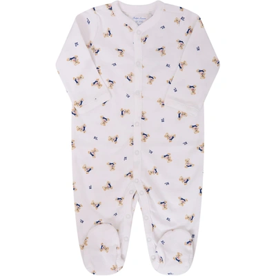 Ralph Lauren White Babygrow For Babykids With Colorful Bears