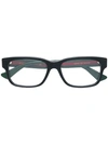 Gucci Rectangular Frame Glasses In Black