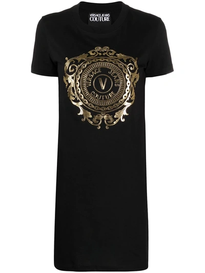 Versace Jeans Couture Baroque Logo-print T-shirt In Black