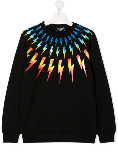 NEIL BARRETT TEEN LIGHTNING BOLT-PRINT SWEATSHIRT