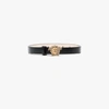 Versace Palazzo Dia Belt With Crystal-encrusted Medusa Buckle In Black