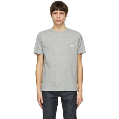 Apc Vintage Cotton Logo Jersey T-shirt In Heathered Grey