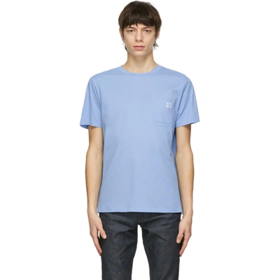 A.p.c. Andrew Organic Cotton Crewneck T-shirt In Light Blue