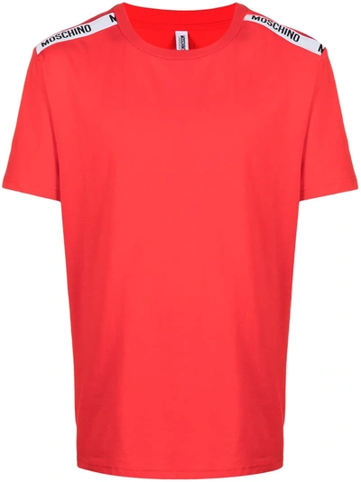 Moschino Logo-tape Lounge T-shirt In Red