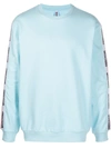 Moschino Logo-tape Crew Neck Sweatshirt In Blue
