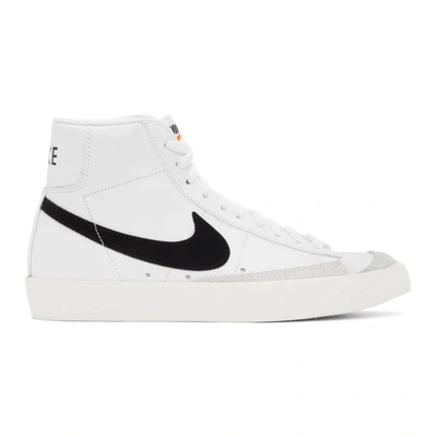 Nike Blazer Mid Suede-trimmed Leather High-top Trainers In White