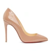 Christian Louboutin So Kate Patent Pointed-toe Red Sole Pump In Beige
