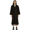 GANNI BROWN WOOL OVERSIZED COAT