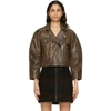 GANNI BROWN WASHED LEATHER JACKET