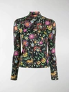 La Doublej X Mantero Babe Printed Turtleneck Top In Black