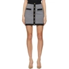 BALMAIN BLACK & WHITE GINGHAM MINISKIRT